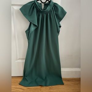 Calvin Klein Green dress with ruffle sleeves
